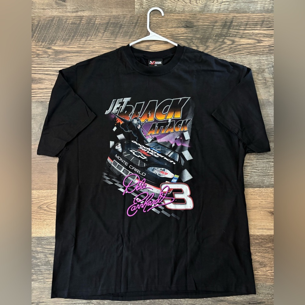 Vintage Chase Jet Black Attack Cleared for Takeoff‎ Dale Earnhardt Shirt 2XL 90s